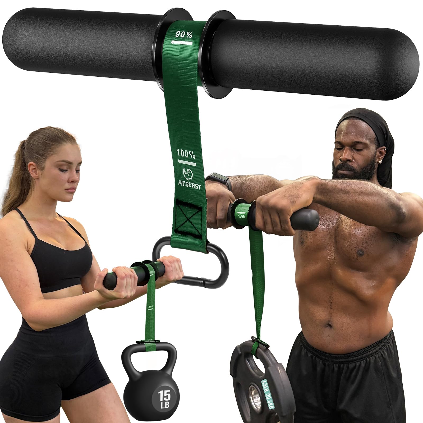 FitBeast Attrezzo per rafforzare avambraccio e polso, rullo da polso con manico più spesso, per allenare la forza dell'avambraccio', con cinghia regolabile