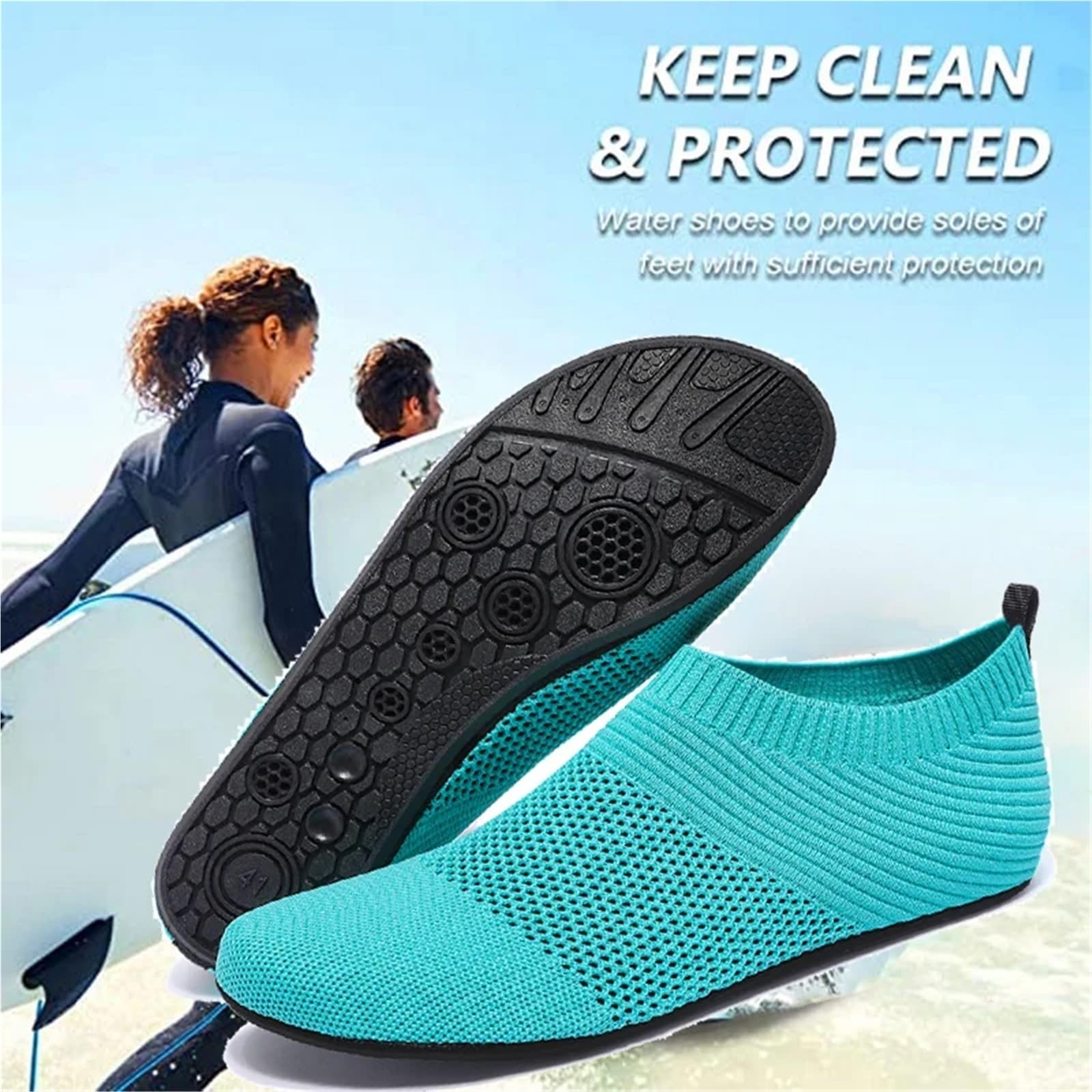 Zapatos De Agua Zapatos de agua for mujer y hombre, zapatos de agua descalzos, calcetines acuáticos de secado rápido for playa, natación, surf, deportes acuáticos Para Surfear, Bucear(Black,40)