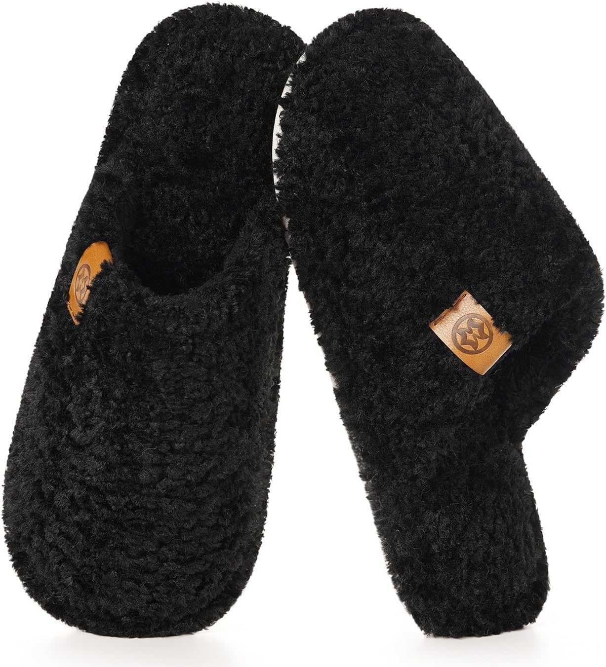 Dokela Men's Cozy Slippers Warm Fuzzy Slip On House Slippers for Men Indoor Memory Foam Anti-slip Shoes Lightweight Winter House Bedroom Shoes