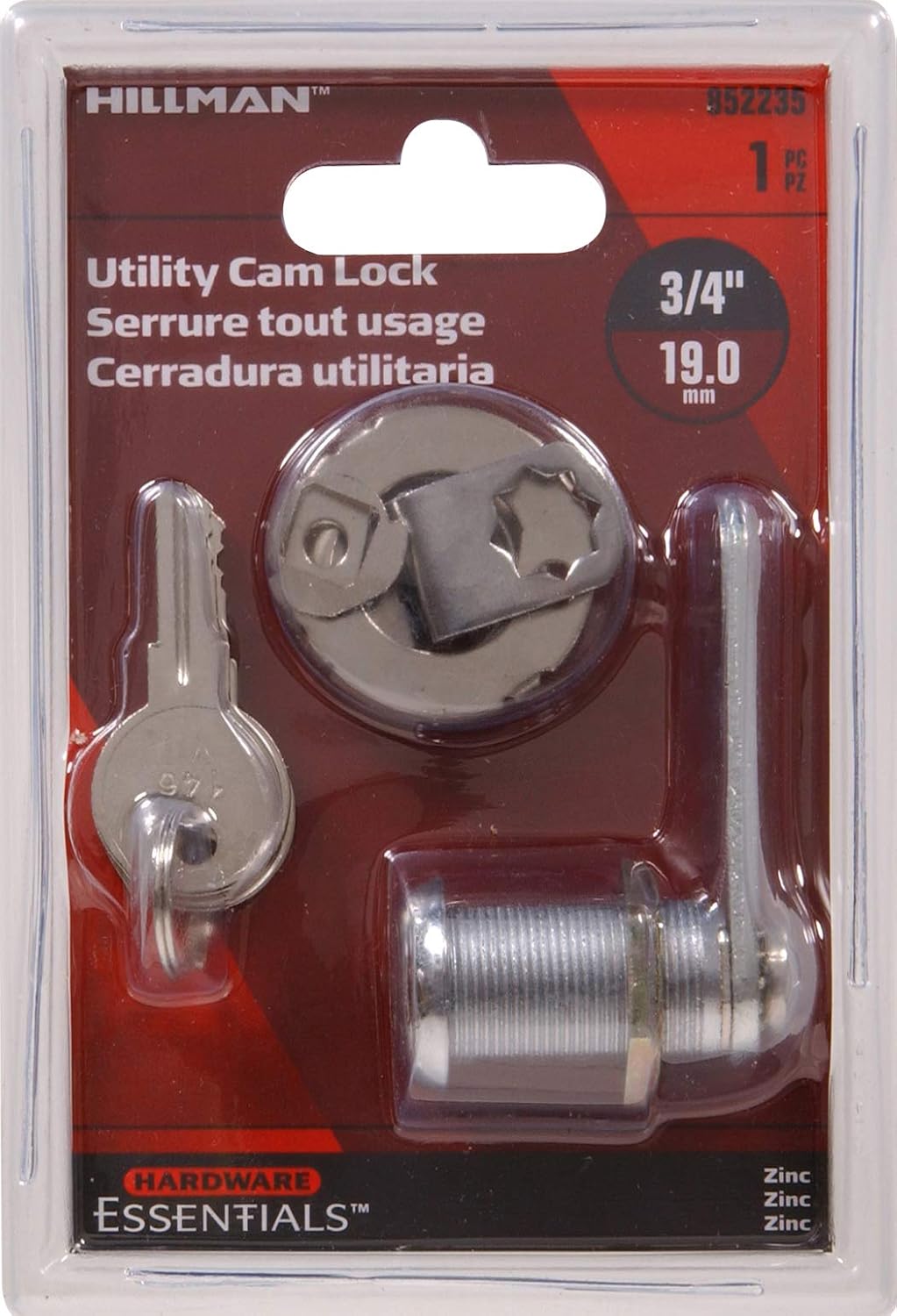 Hardware Essentials 852235 Keyed Door and Utility Cam Door Locks Chrome 3/4"