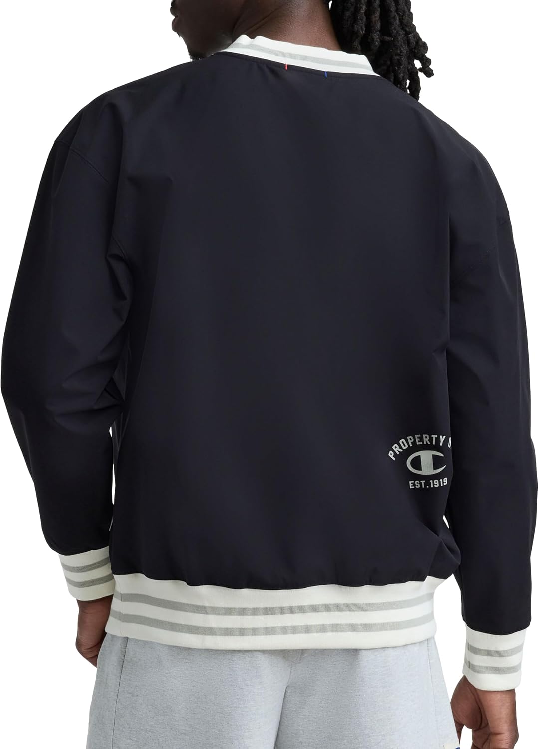 Champion Men's Lightweight V-Neck Woven Pullover, Standard Fit, Script Logo