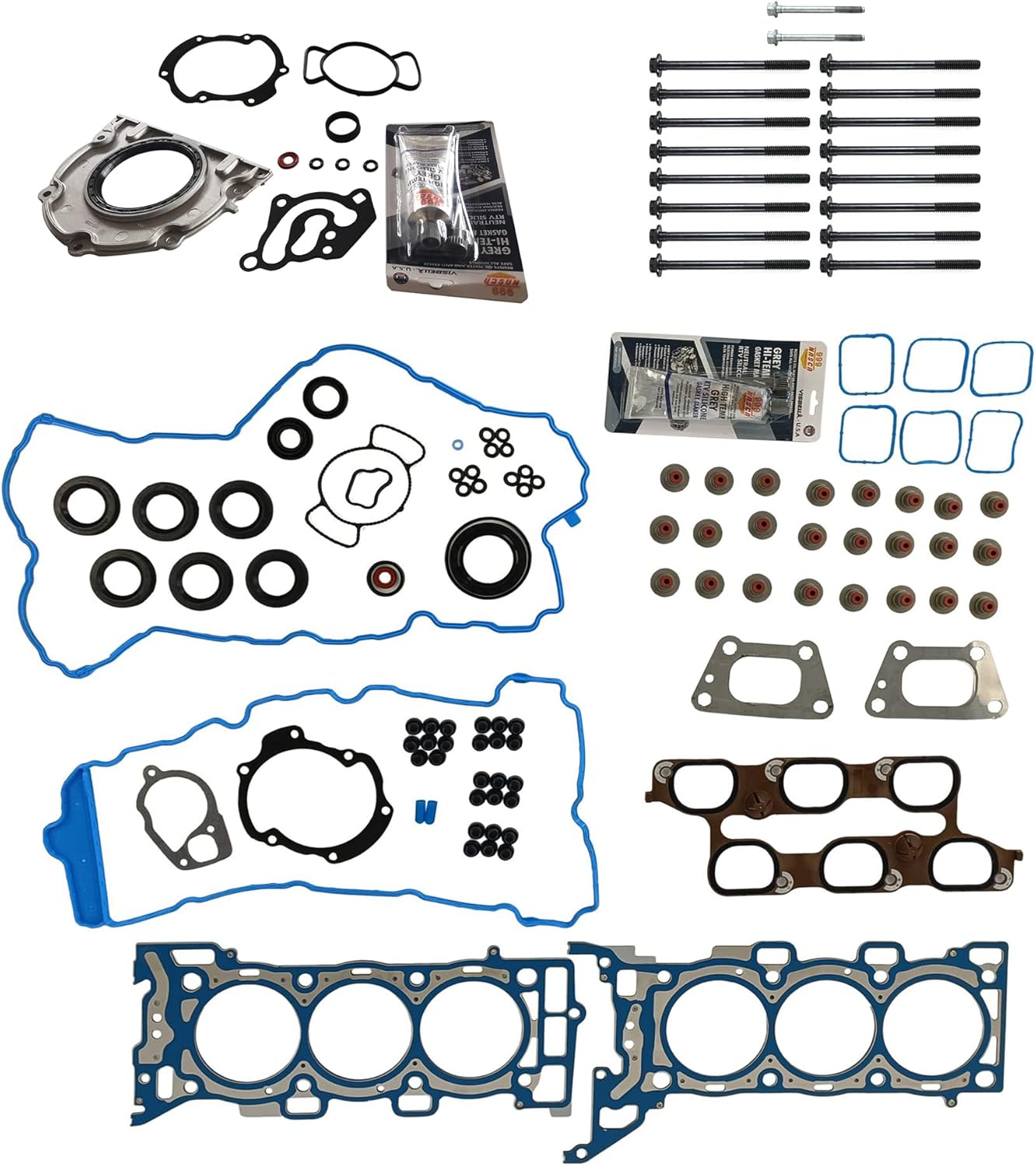 Full Gasket Set Head Bolts For 2010 Buick Allure/2010 Lacrosse For 2010-2013 Cadillac Cts/2010-2011 Srx For 2012 Chevrolet Captiva Sport/2010-2012 Equinox 3.0L T598323