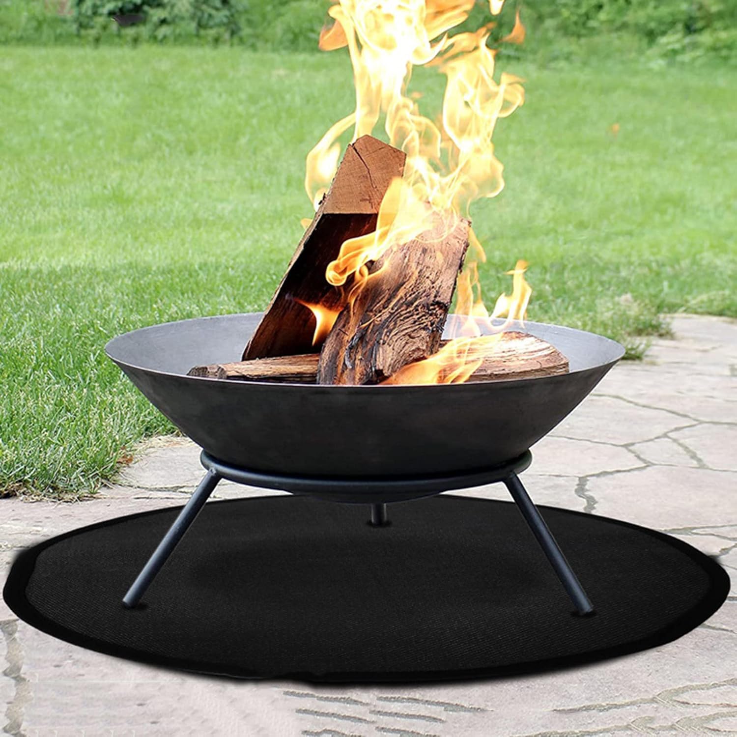 BBQ Mat for Under BBQ Round,Grill Mats for Outdoor Grill Deck Protector,Fire Pit Mat Fireproof Mat,Grill Pads for Charcoal Grills, Gas Grills, Oil Fryers