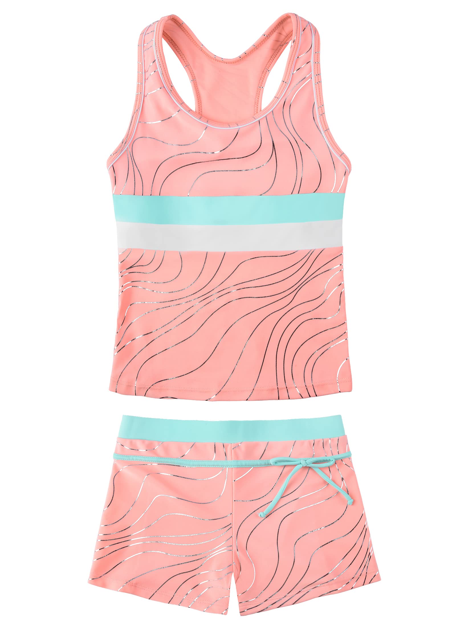JerrisApparel Little Girls' Summer Two Piece Boyshort Tankini Kids Swimsuit