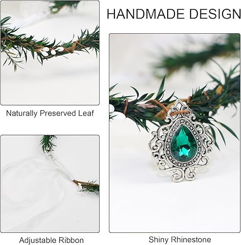 Miniatura 3 de 3 coronas de flores de hada de Pascua, tocado de hoja de princesa con diamantes de imitación para mujeres, decoraciones de cosplay, accesorios para