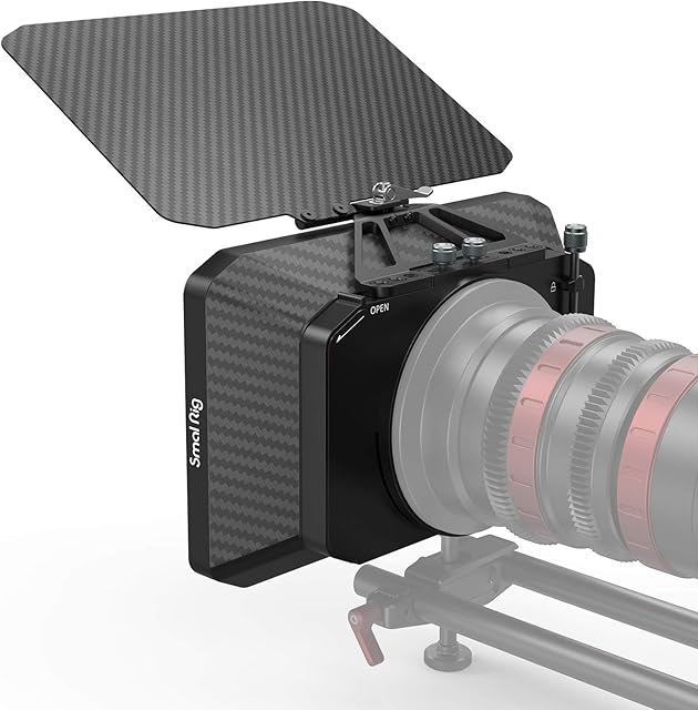 SMALLRIG 114mm Camera Matte Box for Mirrorless DSLR Cameras, Included 4 Lens Adapter Rings - 2660