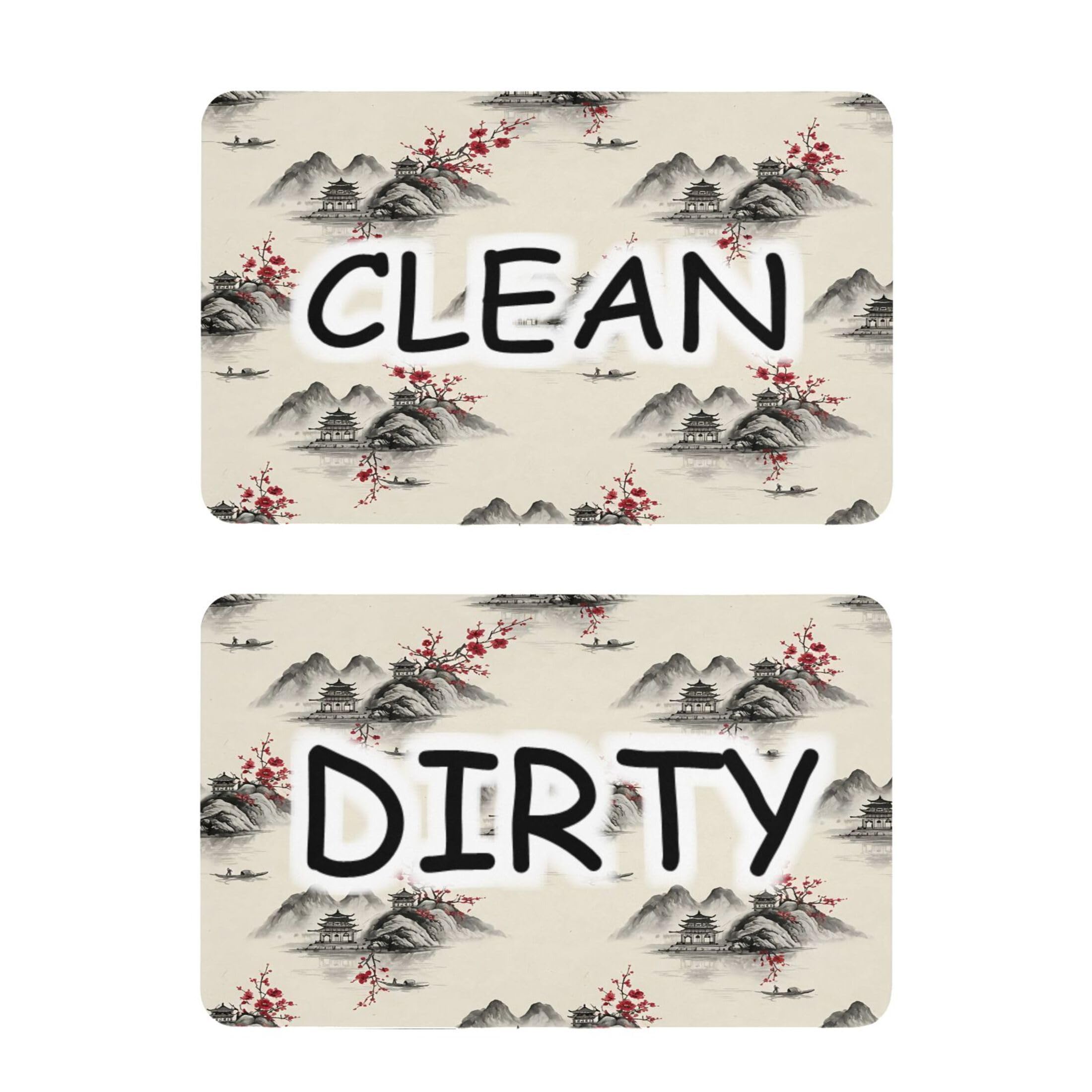 Kutsu Dishwasher Magnet Clean Dirty Sign Indicator, Mountain Fridge Magnet, Easy to Read, 2 Pack