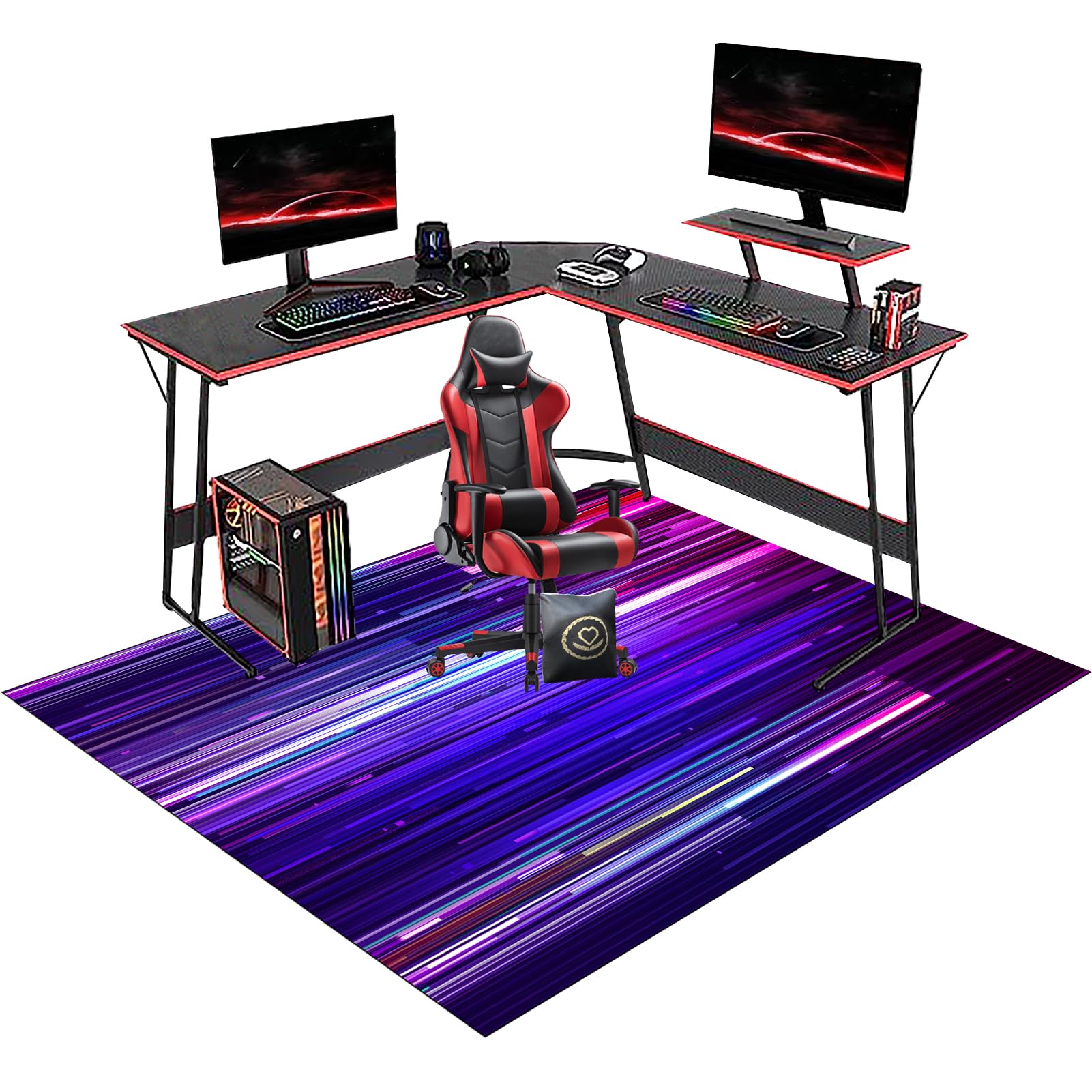 RxiBeFuw Gaming Chair Mat Non-Slip Protective, Office Chair Mats for Parquet, Office Carpet Protector Chair Mat, Floor Protector for Office Chair, Office Chair Mat for Hardwood Floor 60 x 70 cm