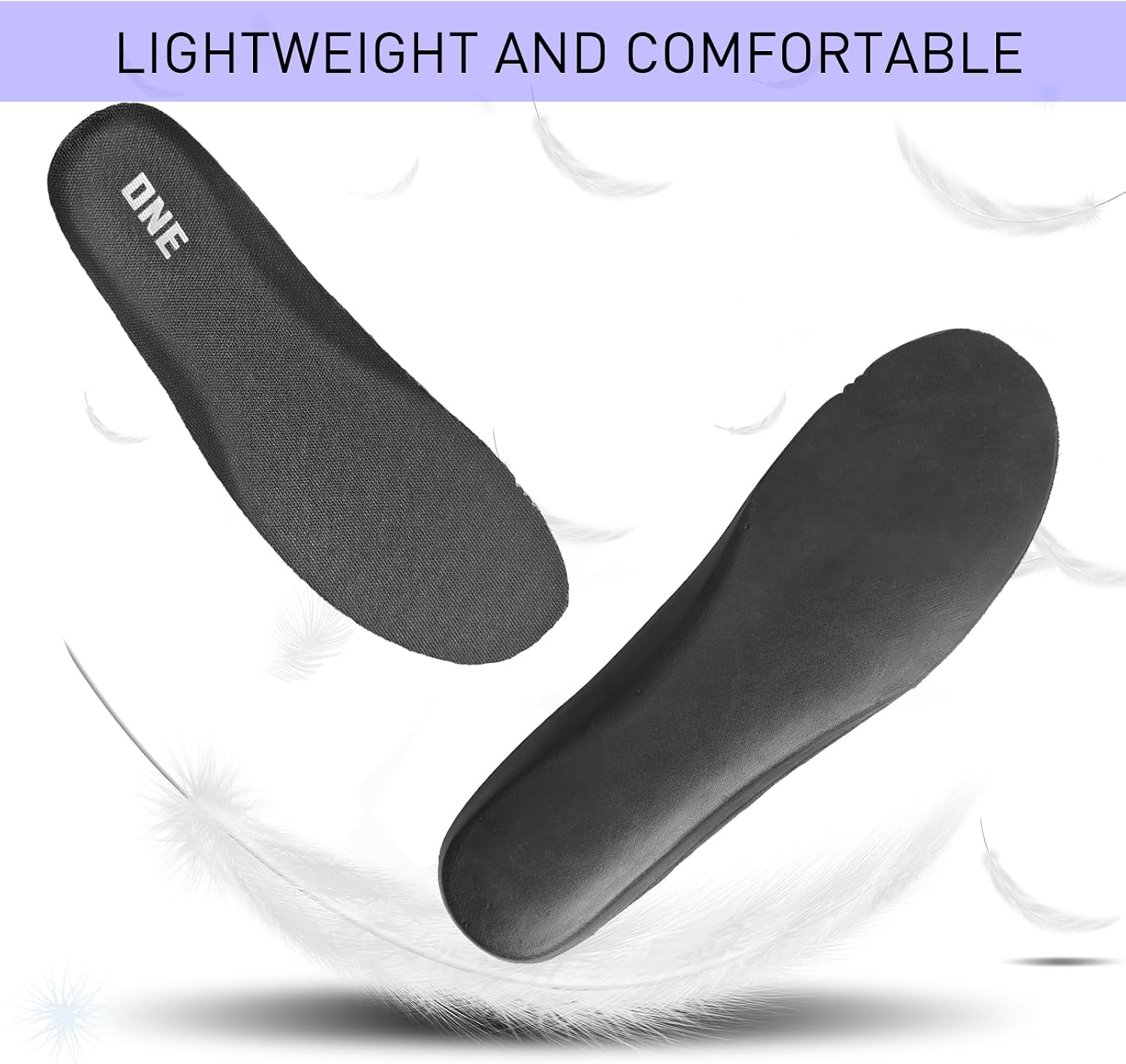 Insoles for Hoka Running Sneakers, Replacement EVA Inner Footwear Inserts for Men's Comfortable Light-Weight and Cushion Shock Absorbing(US Men12-EU46.5)