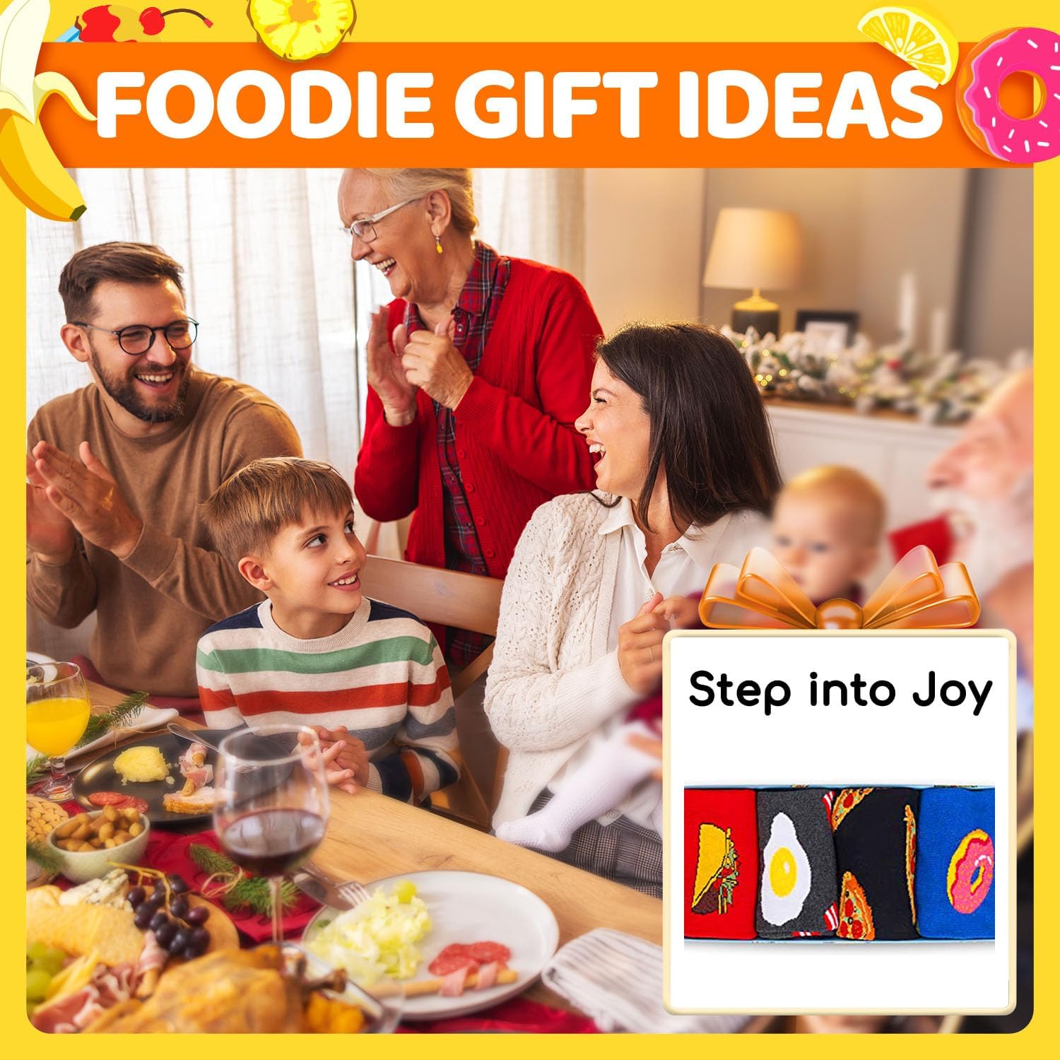 HAPPYPOP Funny Men Socks - Food Men Socks for Food Lover, Christmas Animal Gifts for Him - Image 5