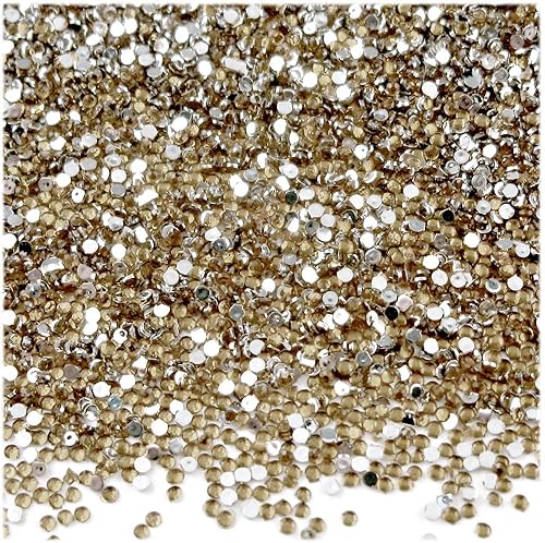 Miniatura 10 de 5,000 diamantes de imitación redondos de 0.059 in para uñas, parte trasera plana, rojo rubí