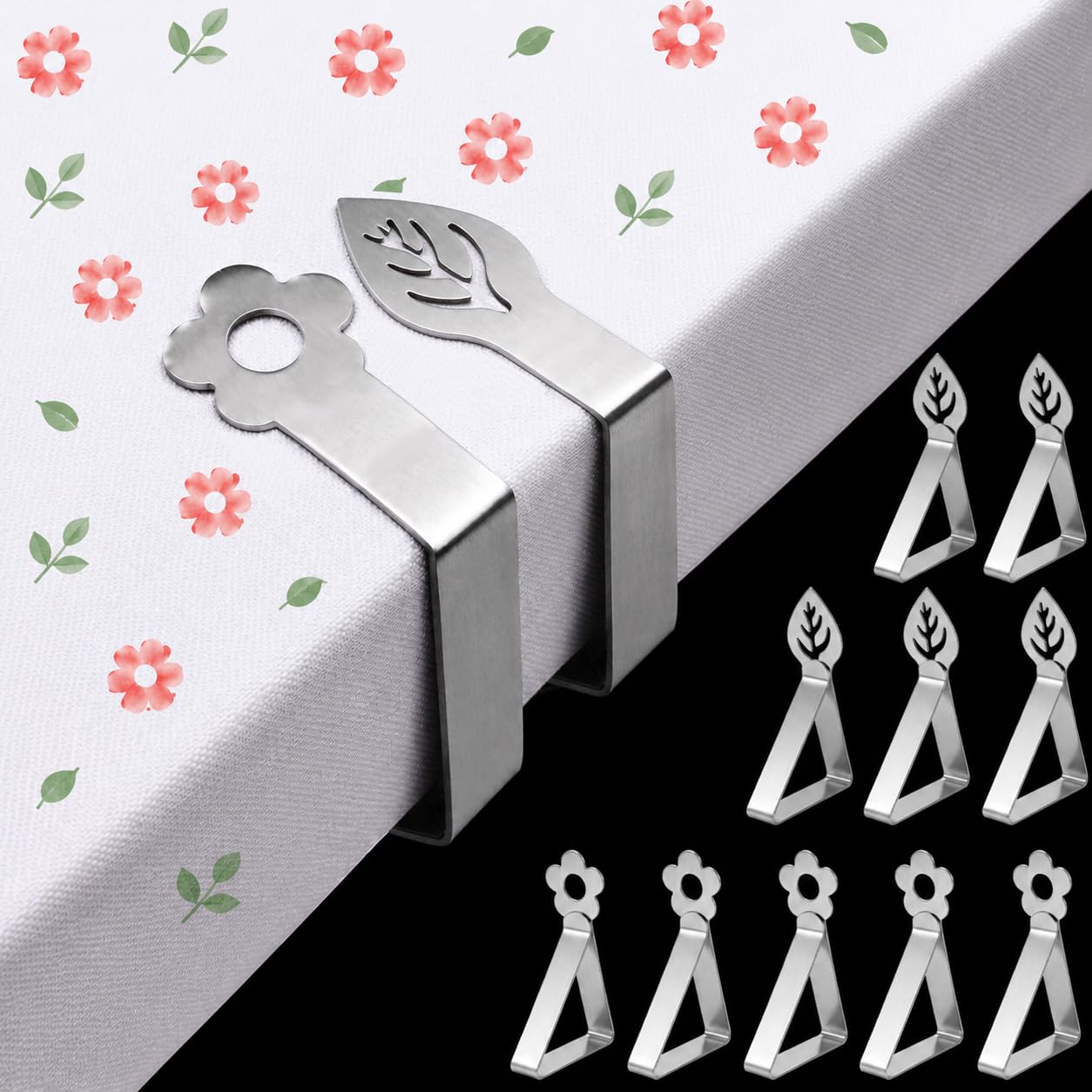 10 Pack Table Cloth Clips for Outside Inside Table, Leaf and Flower Shape