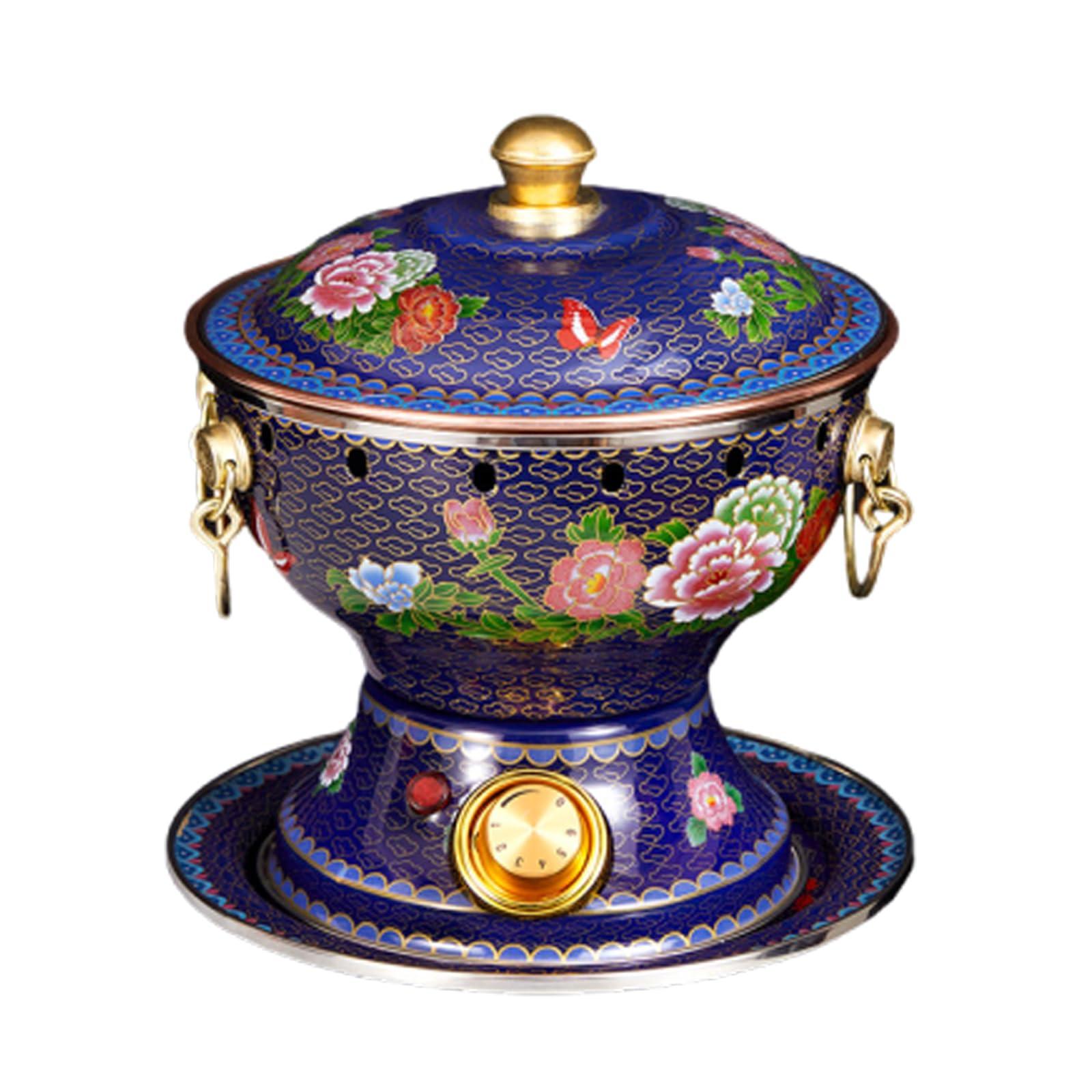 HTTGDGDH Enamel Pot Cloisonne Hot Pot Buffet Hot Soup Pot Copper Single Person Hotpot Sturdy Home Use Shabu Pot Old Beijing Hot Pot,U,C