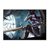 Displate Official League of Legends Metal Poster Magnetic Mounting Includes Licensed Poster Modern Wall Decor League of Legends Splash Art - Caitlyn Horizontal 17.7L x 12.6W