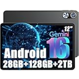 2026 New Android 16 Tablet 12 Inch , 28GB(8+20) RAM + 128GB ROM (2TB Expand), T615 Octa-Core, 2K 2000x1200 IPS Display, 16MP+8MP, 8000mAh, 2.4G/5G WiFi, GPS, Bluetooth 5.0, Face ID, Widevine L1