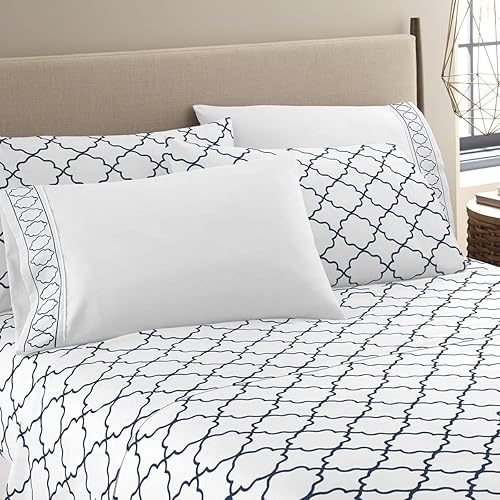 Juego de sábanas de tamaño queen, 6 piezas, sábanas de lujo, extrasuaves, con bolsillos profundos, ajuste fácil, sábanas transpirables y