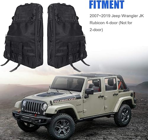 Miniatura 6 de Bolsa de almacenamiento para barra de transporte para Jeep Wrangler JK TJ LJ 1997-2020  Unlimited JL de 4 puertas con múltiples bolsillos y