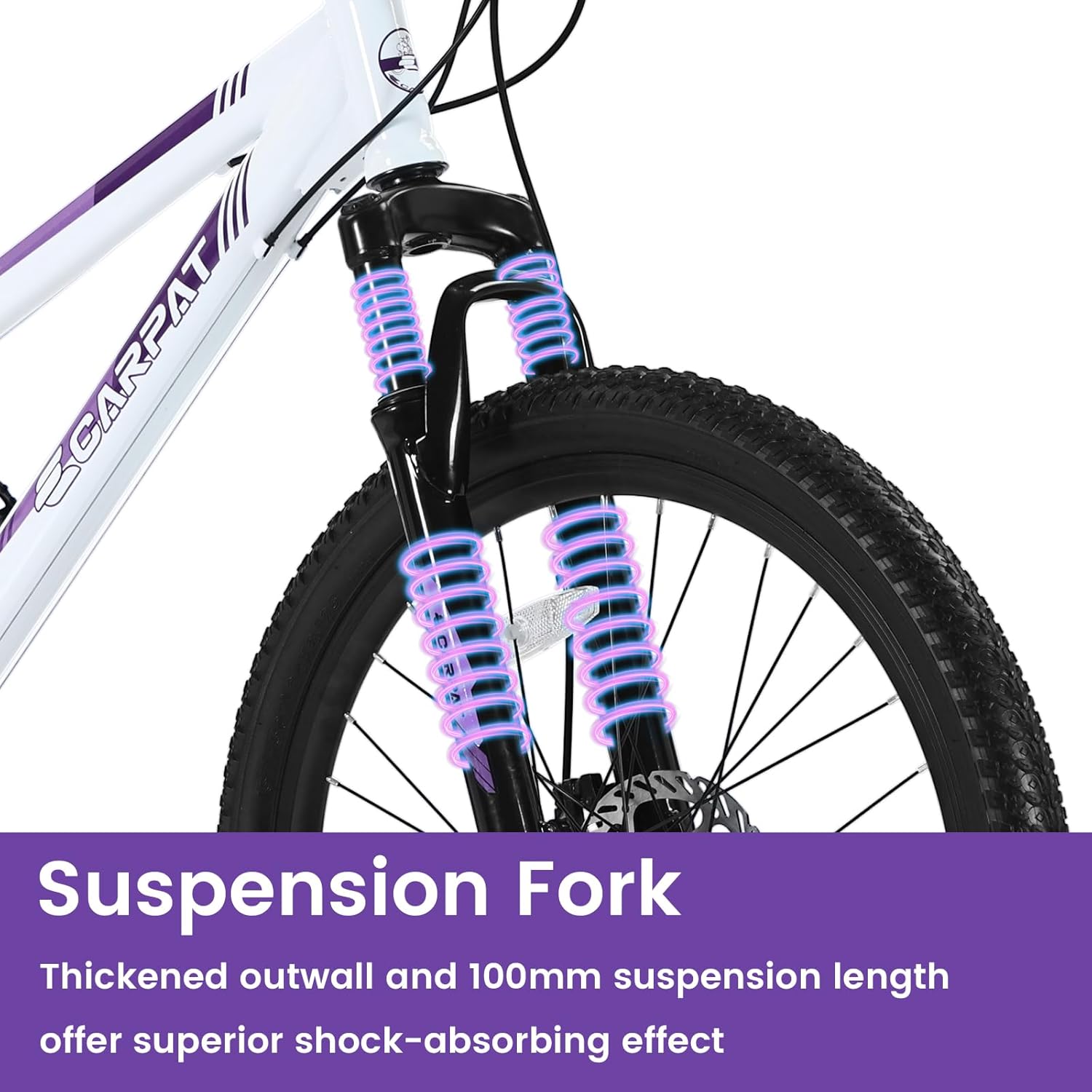 Ecarpat 24 26 Inch Women Girls Mountain Bike, Disc/V Brakes 21 Speeds Women Bike, Sturdy Steel Frame and Suspension Fork, Stylish Adult and Teens Bicycle for Urban Trail Snow Commuter