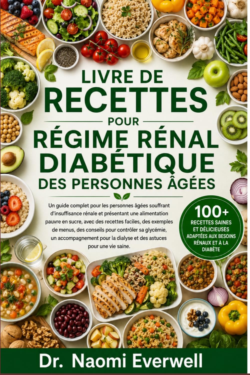 LIVRE DE RECETTES POUR RÉGIME RÉNAL DIABÉTIQUE DES PERSONNES ÂGÉES: Un guide complet pour les personnes âgées souffrant d'insuffisance rénale et ... des exemples de menus, des conseils po