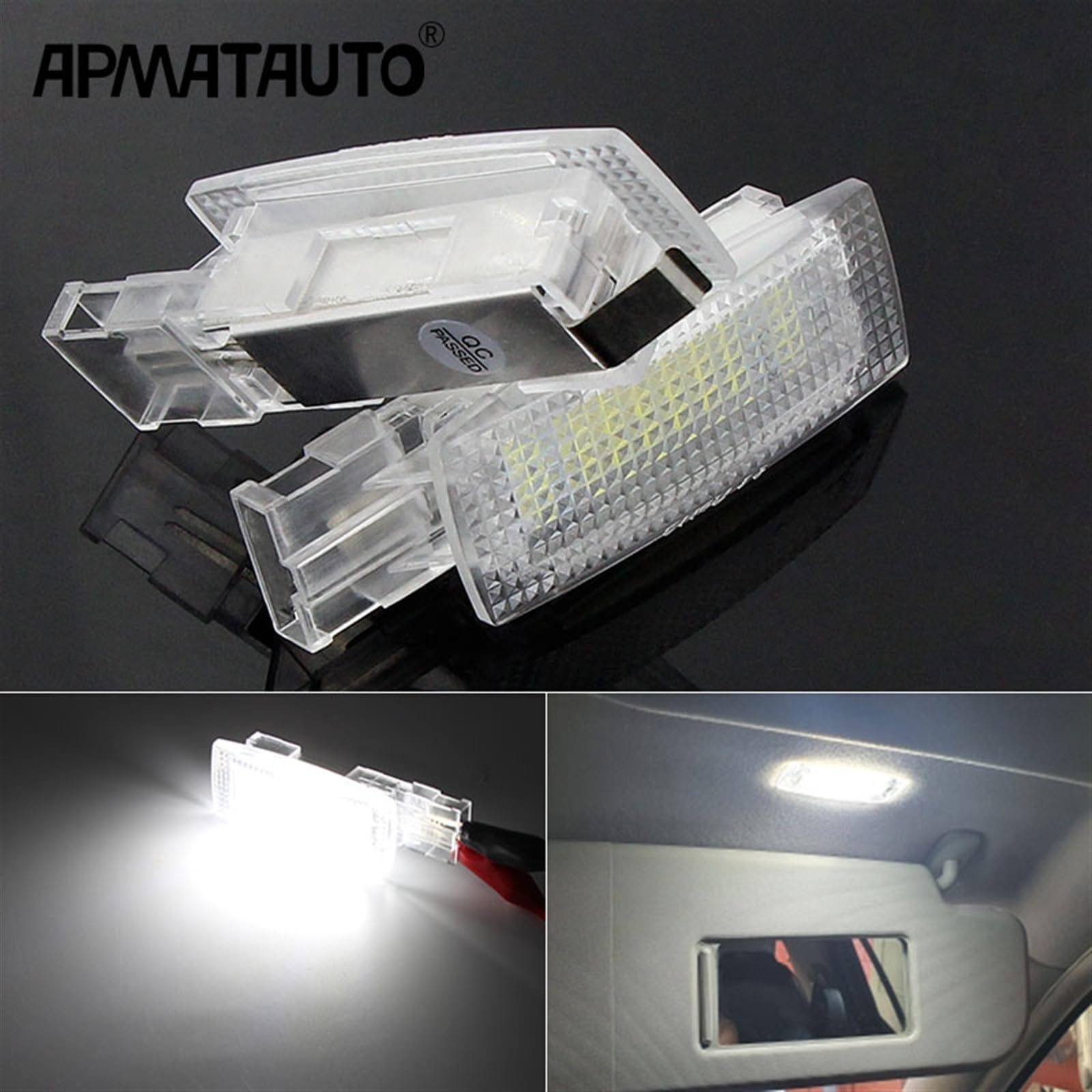 Lámparas de Lectura con luz LED for Espejo de tocador, Visera Interior LED, for Skoda, Superb Fabia, Seat, Altea Alhambra MK1 MK2 Leon Toledo, 2 uds. Luces LED para los pies del Coche