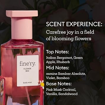 Fine'ry Body Mist Gift Set Floral & Woody Fragrance Spray Trio | Santal, Saffron & Green Floral Scents | Hair & Body Perfume Mist | Vegan, Cruelty-Free | 5 oz x 3