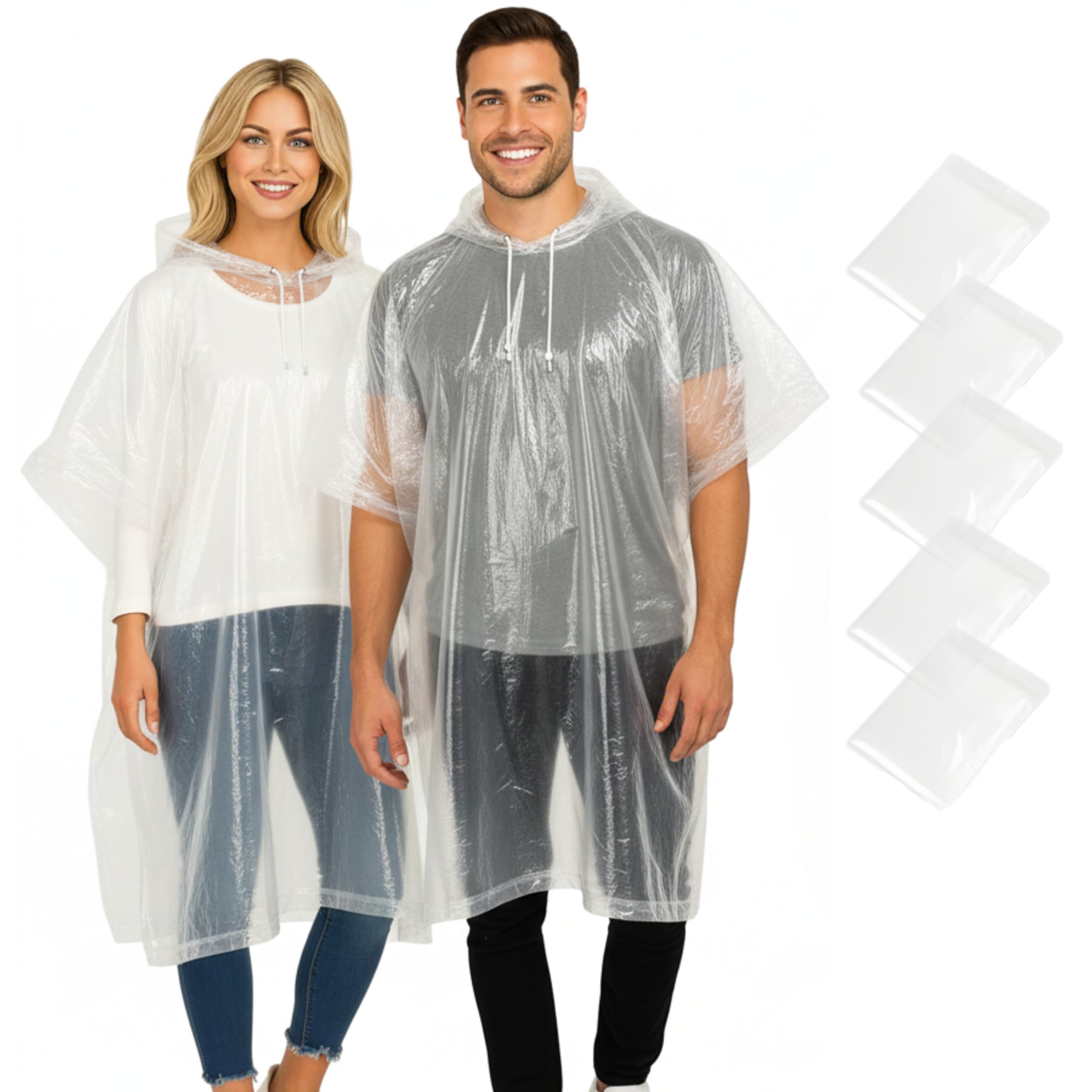REDSTAR Waterproof Rain Poncho Family Pack Disposable Raincoat Adult Emergency Travel Festival