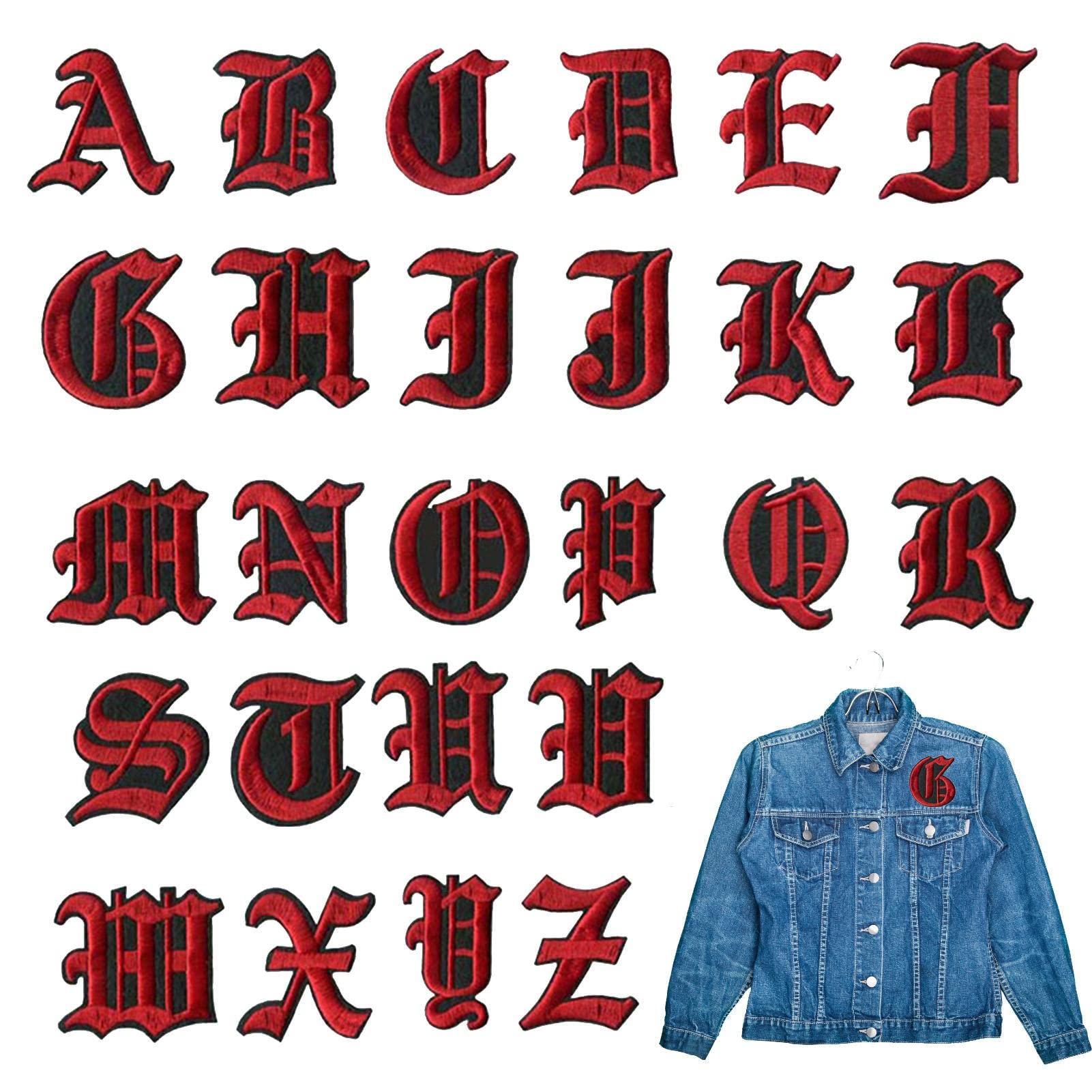 Amazon.co.jp: レターパッチ アイロン接着,アルファベット刺繍ワッペン