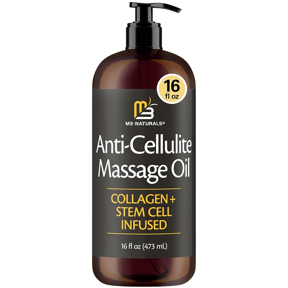 Firming Body Massage Oil with Collagen & Stem Cell - Helps Smooth The Appearance of Cellulite & Improve Skin Texture - Refreshing Aromatherapy Body Oil for Legs & Full Body - 16 Fl Oz