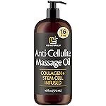 Firming Body Massage Oil with Collagen & Stem Cell - Helps Smooth The Appearance of Cellulite & Improve Skin Texture - Refreshing Aromatherapy Body Oil for Legs & Full Body - 16 Fl Oz