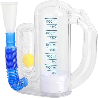 Incentive Spirometer-Incentive Spirometer Adult Breathing Exercise Device for Lungs,Deep Breathing Exerciser for Adults and Pediatric,5000ml Volume Measurement with Ball Flow Rate Indicator