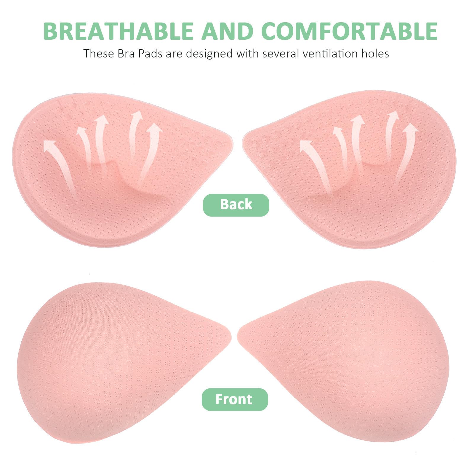 Uonlytech para Sujetador de Fibra Elástica y Poliéster 12 Pares de Almohadillas Cómodas y Transpirables para Vestidos de Noche y Trajes de Baño