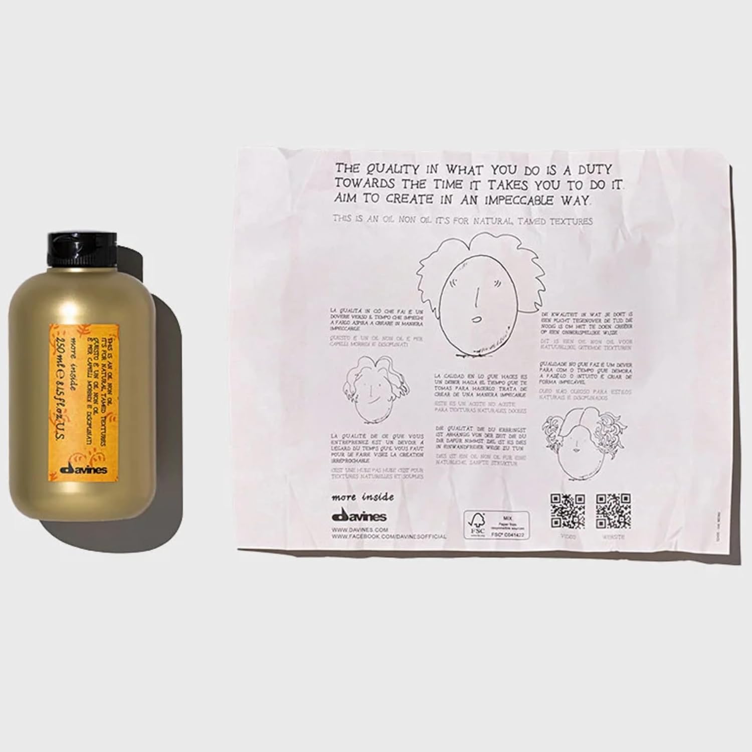 Davines This Is An Oil Non Oil, No Hold Natural Texture & Anti-Frizz - Adds Structure without Residue - Hydrating Fluid for Natural Looks, 8.45 Fl Oz - Image 2