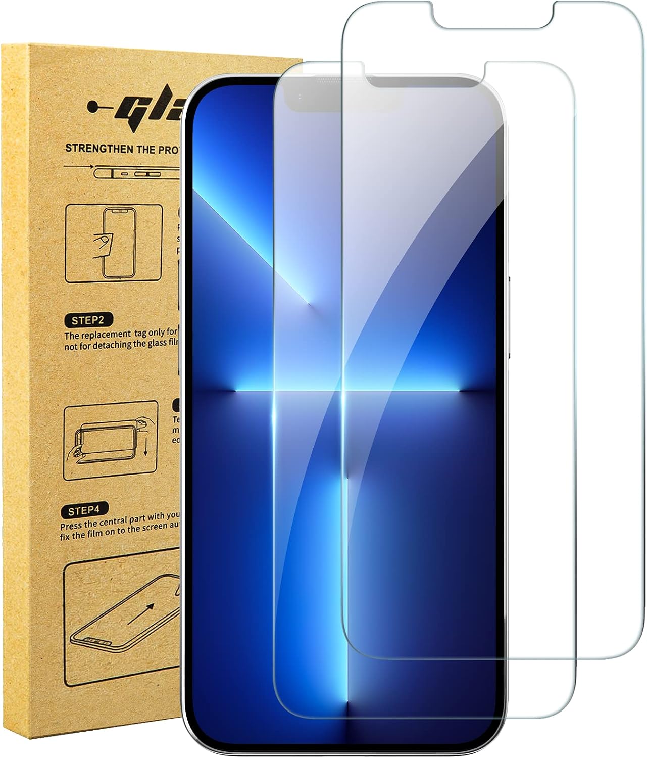 xiwxi for iPhone 13 Pro/iPhone 13 Screen Protector [6.1 inch],[Ultra Strong Tempered Glass] [9H Anti-Scratch Durable] [HD Film]-[2 Pack] Transparent