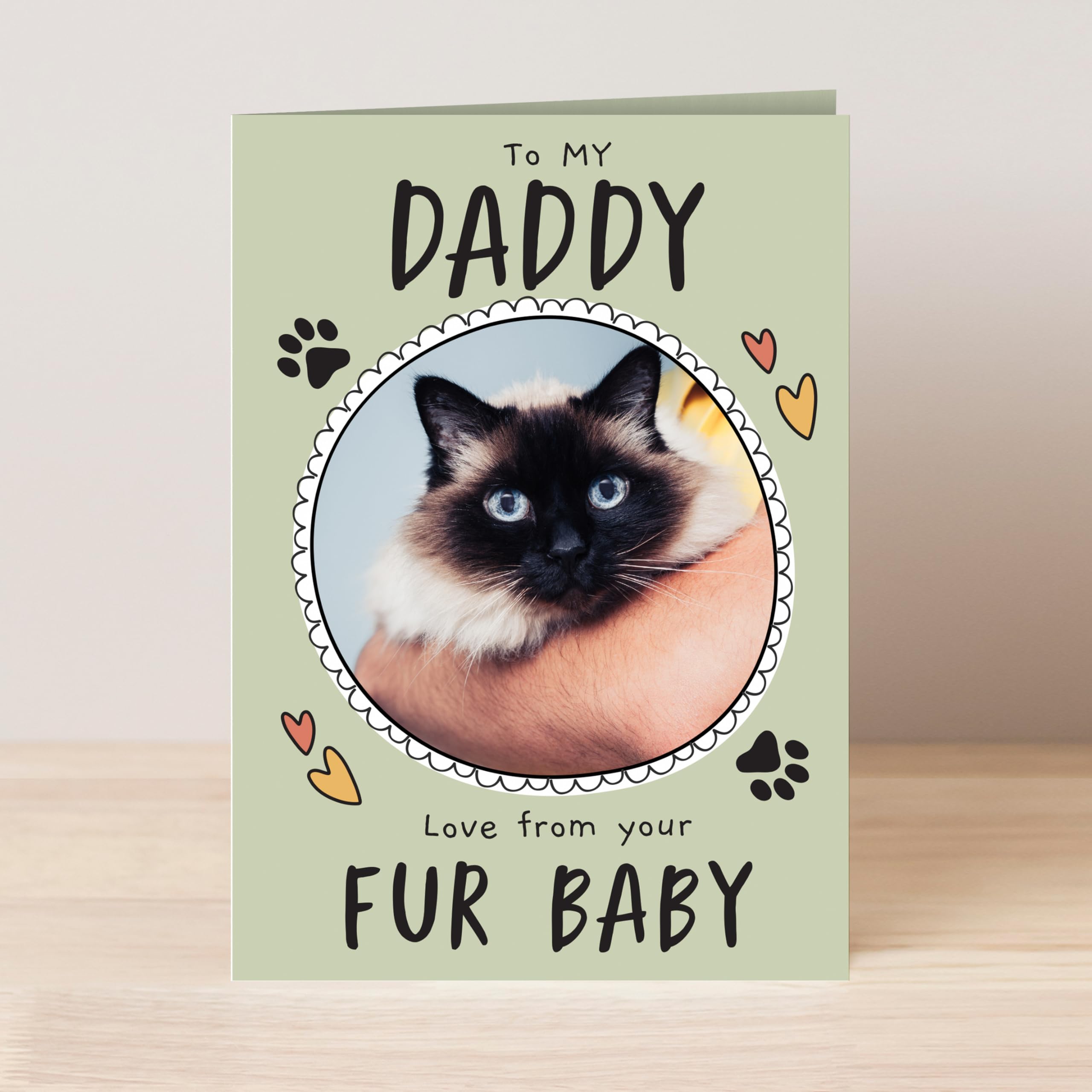Personalised From The Cat Photo Upload Greeting Birthday Card. Cat Dad Cat Mum Birthday Card. - UK