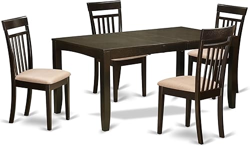 Miniatura 14 de East West Furniture LYCA7-CAP-W - Juego de comedor de 7 piezas compuesto por una mesa de comedor rectangular con hojas de mariposa y 6 sillas de