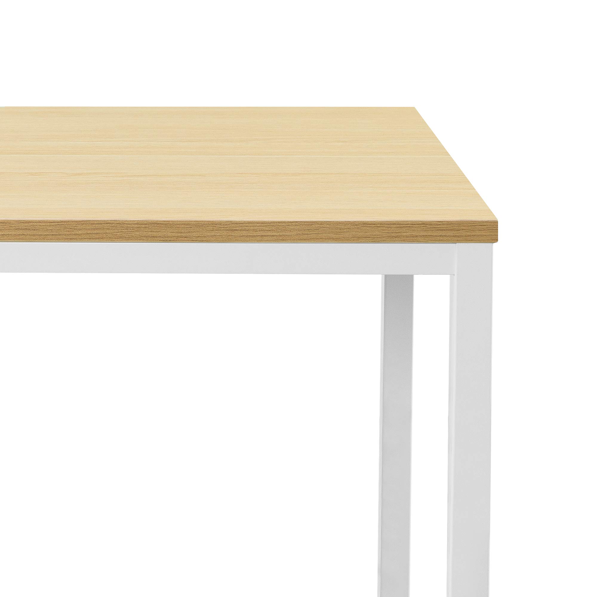Zinus Jennifer Mesa Escritorio 160x60 cm - Altura 74 cm - Mesa Oficina Grande y Moderno - Metal y Madera - Montaje - Marrón y Blanco