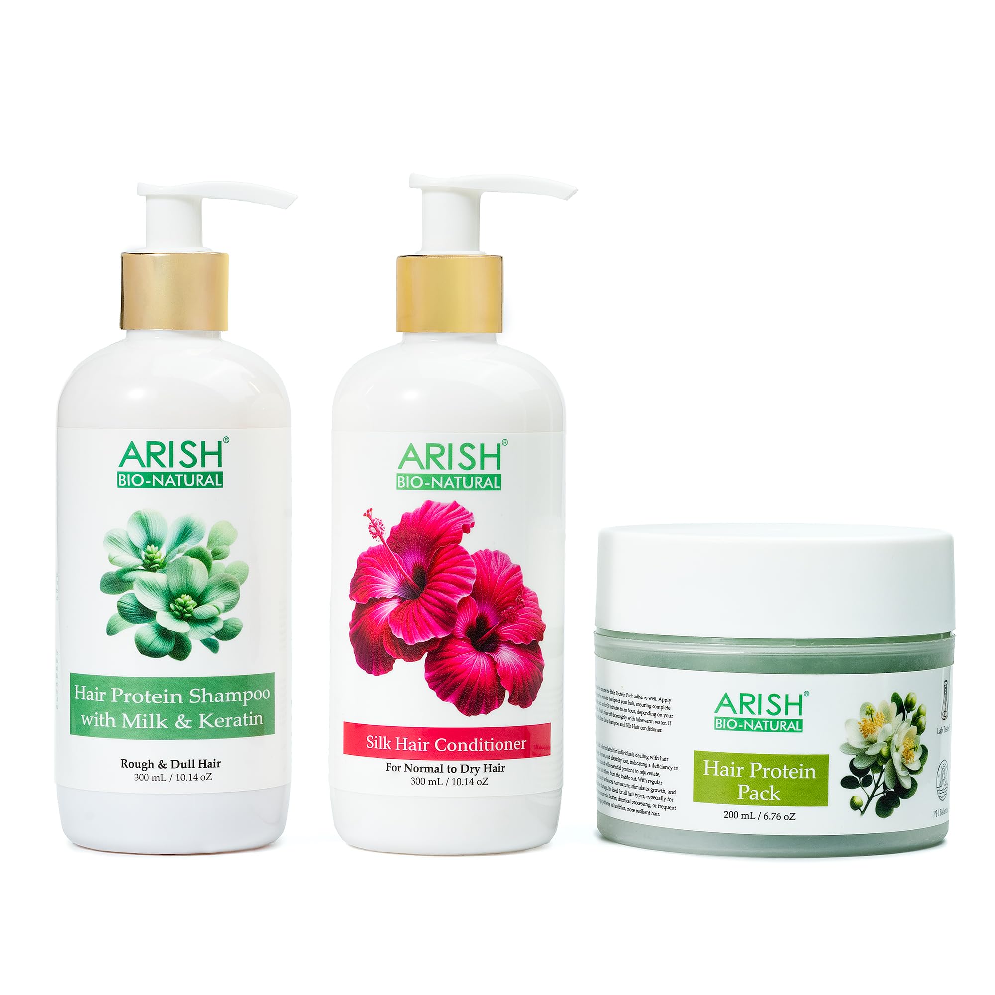 ARISH BIO-NATURAL Hair Damage Repair Combo with Protein Shampoo, Silk Conditioner & Protein Pack, 800ml-image-12