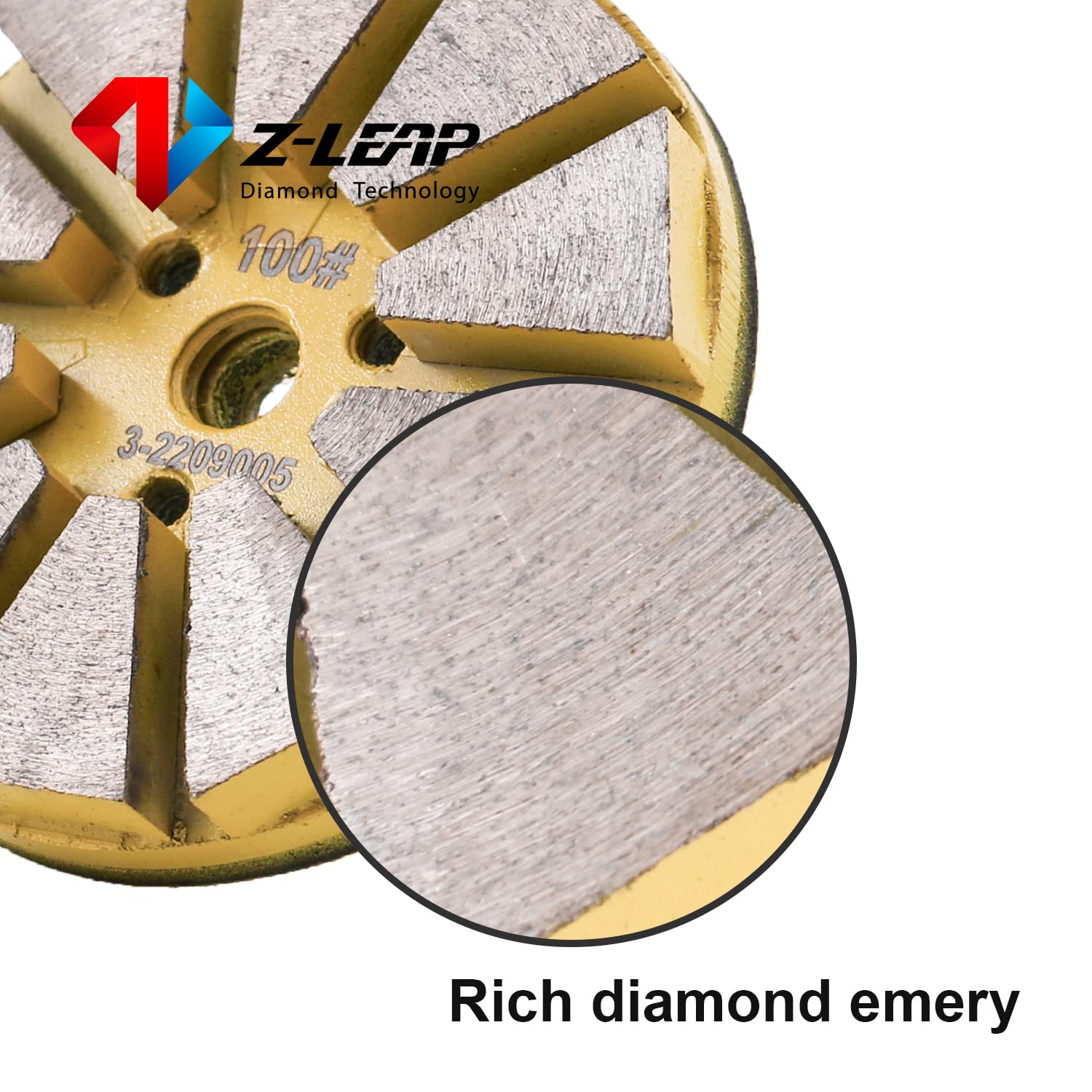 Discos de pulido de metal Bond Diamond de 3 pulgadas para piedra de hormigón (grano 100, 3 piezas)