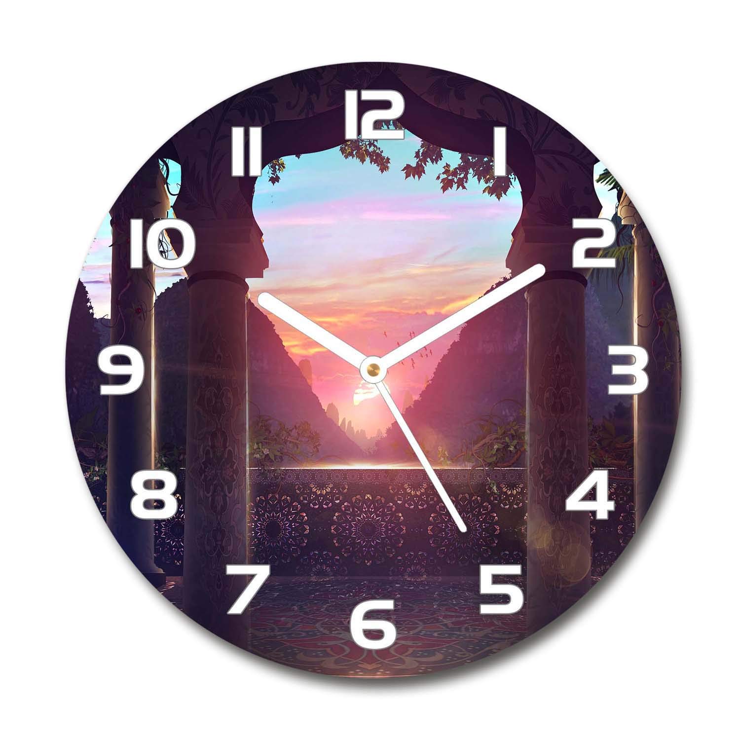 Impression verre sécurité Tulup 60x60cm avec aiguilles d'horloge blanches