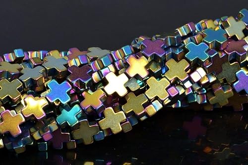 Perlas sueltas AAA de 0.315 in, hematita arco iris de grado cruz, con piedras naturales de 15,5 pulgadas, abalorios, fabricación de joyas,