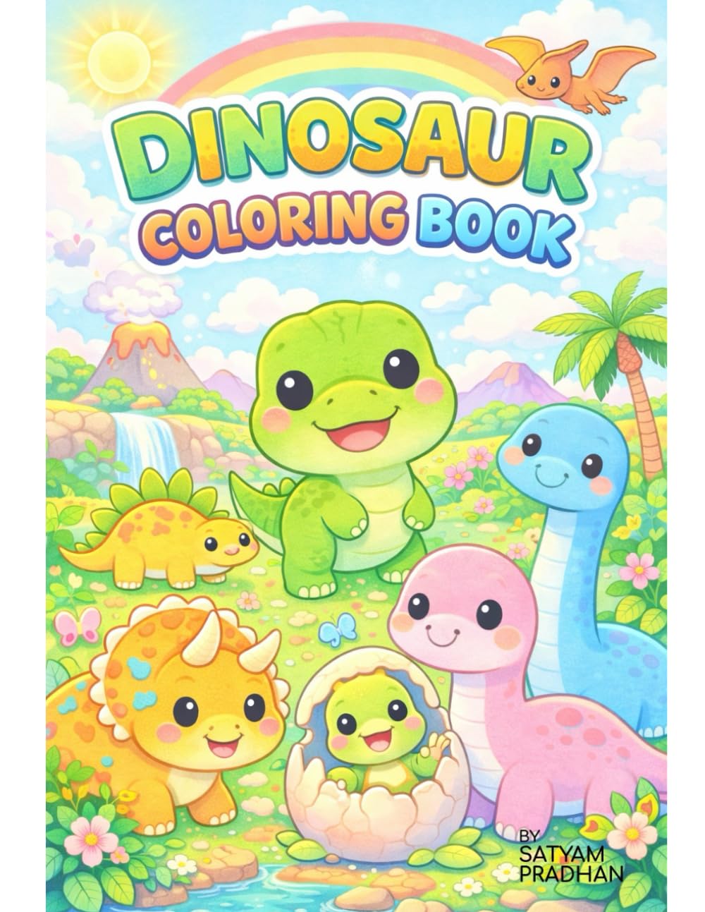 Kids Coloring Book - Dinosaur: Kids coloring book, Character - Dinosaur
