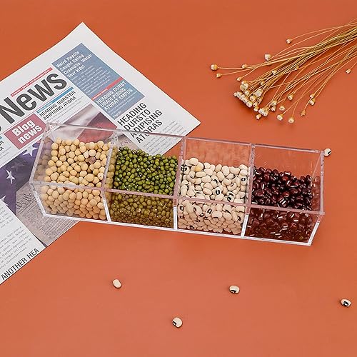 Miniatura 6 de dedoot Organizador de cajones de acrílico de 4 secciones, organizador de maquillaje de plástico transparente, contenedor de almacenamiento, cubo
