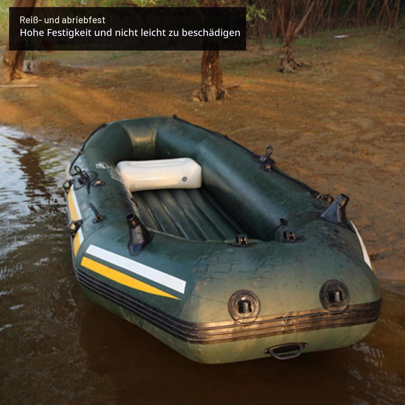 Aufblasbares Sitzkissen für Kajak Schlauchboot & Angelboot - wasserdichte Sitzunterlage mit Luftventil - Outdoor Camping Angeln Bootszubehör - Robustes PVC Material (Grau)