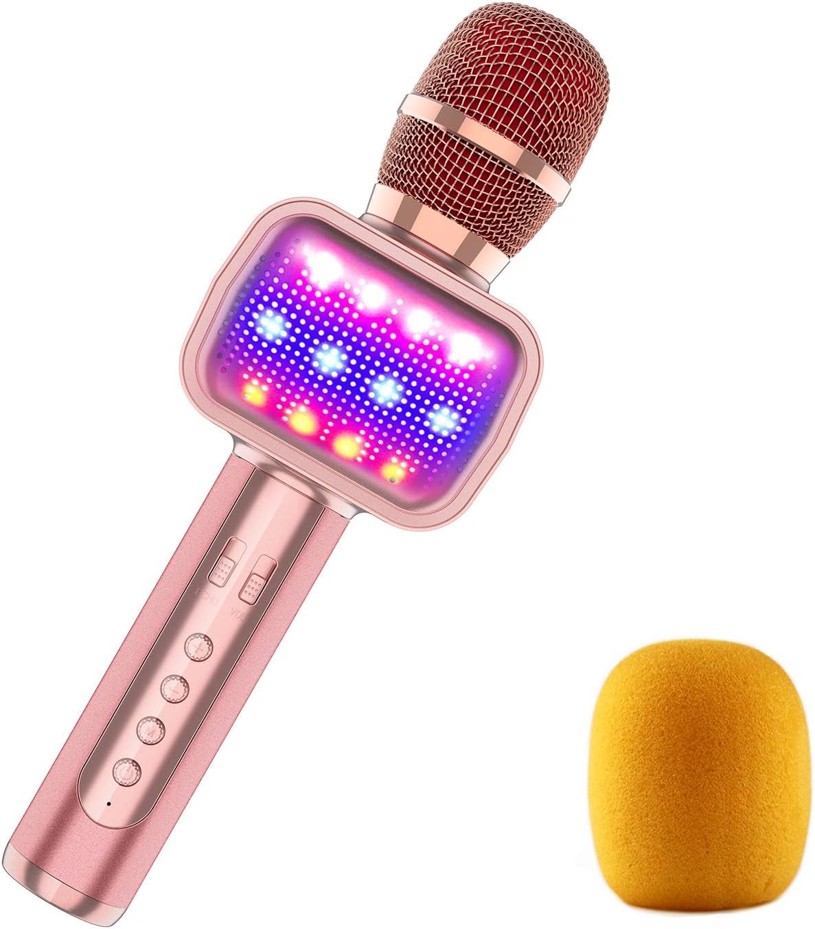 2019 Upgraded Bluetooth Karaoke Microphone for Kids, Wireless Pop Speaker Echo MIC with Dynamic LED Light for Home/Stage/Party