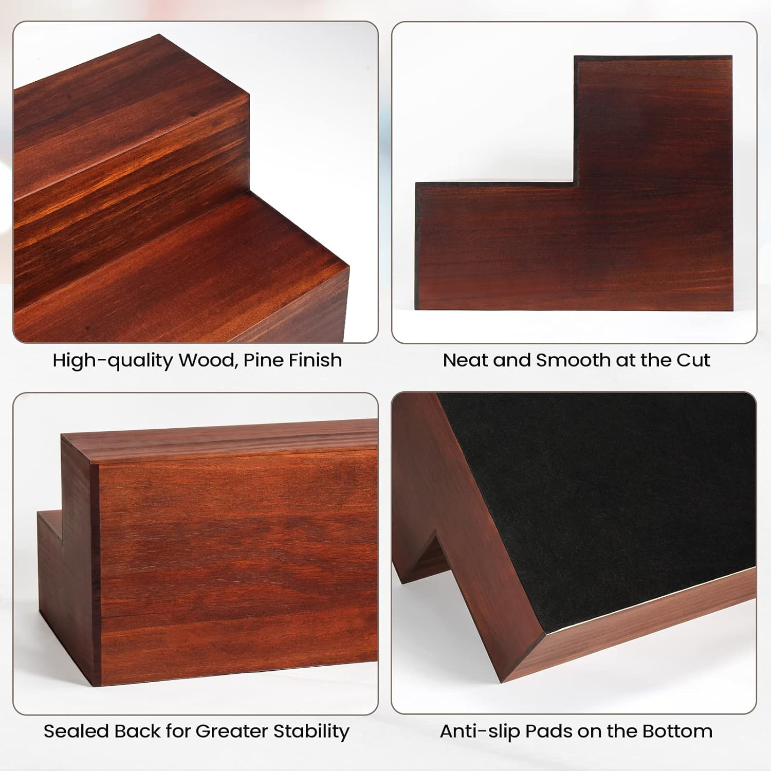 B4Life Liquor Bar Bottle Display Shelf, 2 Tier Real Wood Bar Shelves for Liquor Bottles, Bar Shelf for Liquor, Liquor Shelf for Home Bar Liquor Shelves Bottle Display (Wood Bar Shelf)