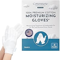 Vista 16 de 4 pares de guantes de algodón Cottonnerie Basics para manos secas al dormir, guantes hidratantes durante la noche, guantes hidratantes para manos
