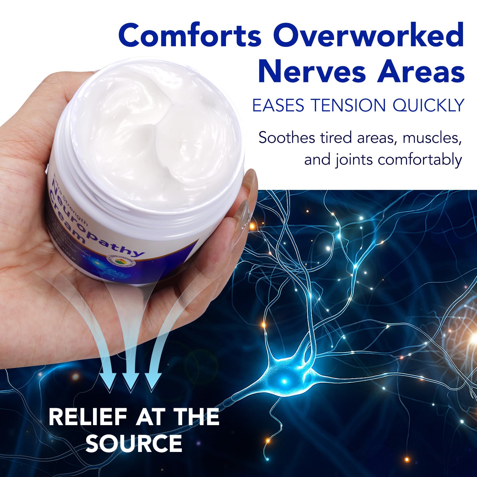 Extra Strength Neuropathy Relief Cream - Relief for Feet Hands Legs Toes Back - Extra Strength Neuropathy Cream for Discomfort- Rosemary, Vitamin E, Ginger, Aloe Vera and Shea Butter - 4.23 oz (1) — Amazon image 8