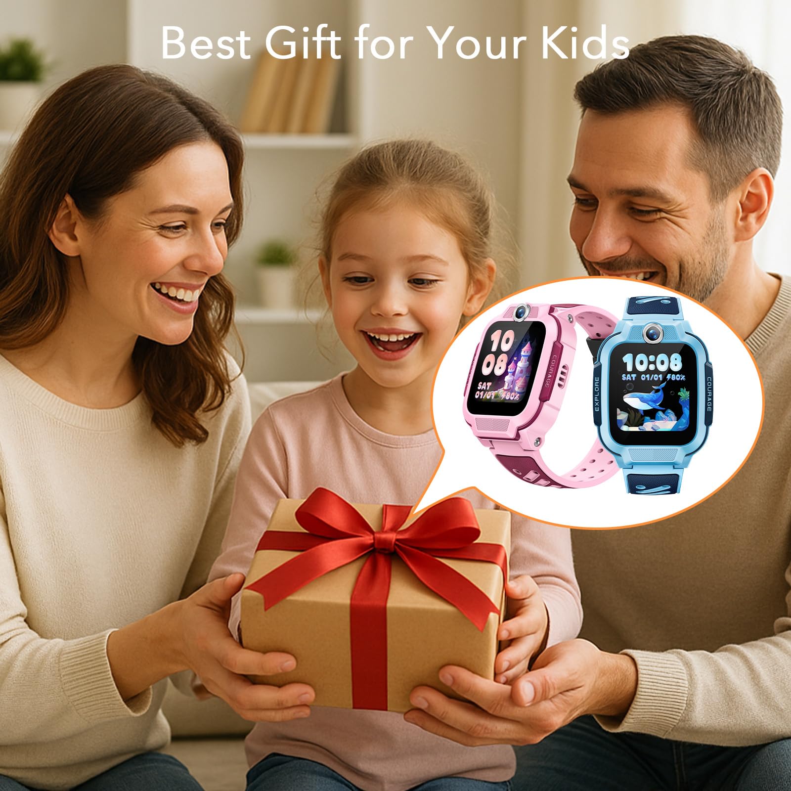 imoo Z3 4G Smartwatch Bambini con GPS com Sim, Smartwatch con Videochiamate Durature, Telefoniche, SMS, Pedometro, Impermeabile IP68, Orologio Smart per Bambine e Ragazzi, Regali di Compleanno (Rosa)