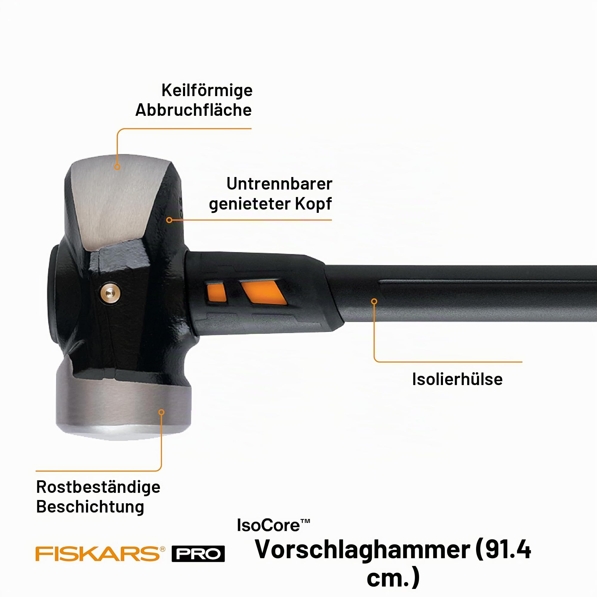 Fiskars 750610–1001 ISOCORE 8 LB Vorschlaghammer, 91,4 cm, 750620-1001