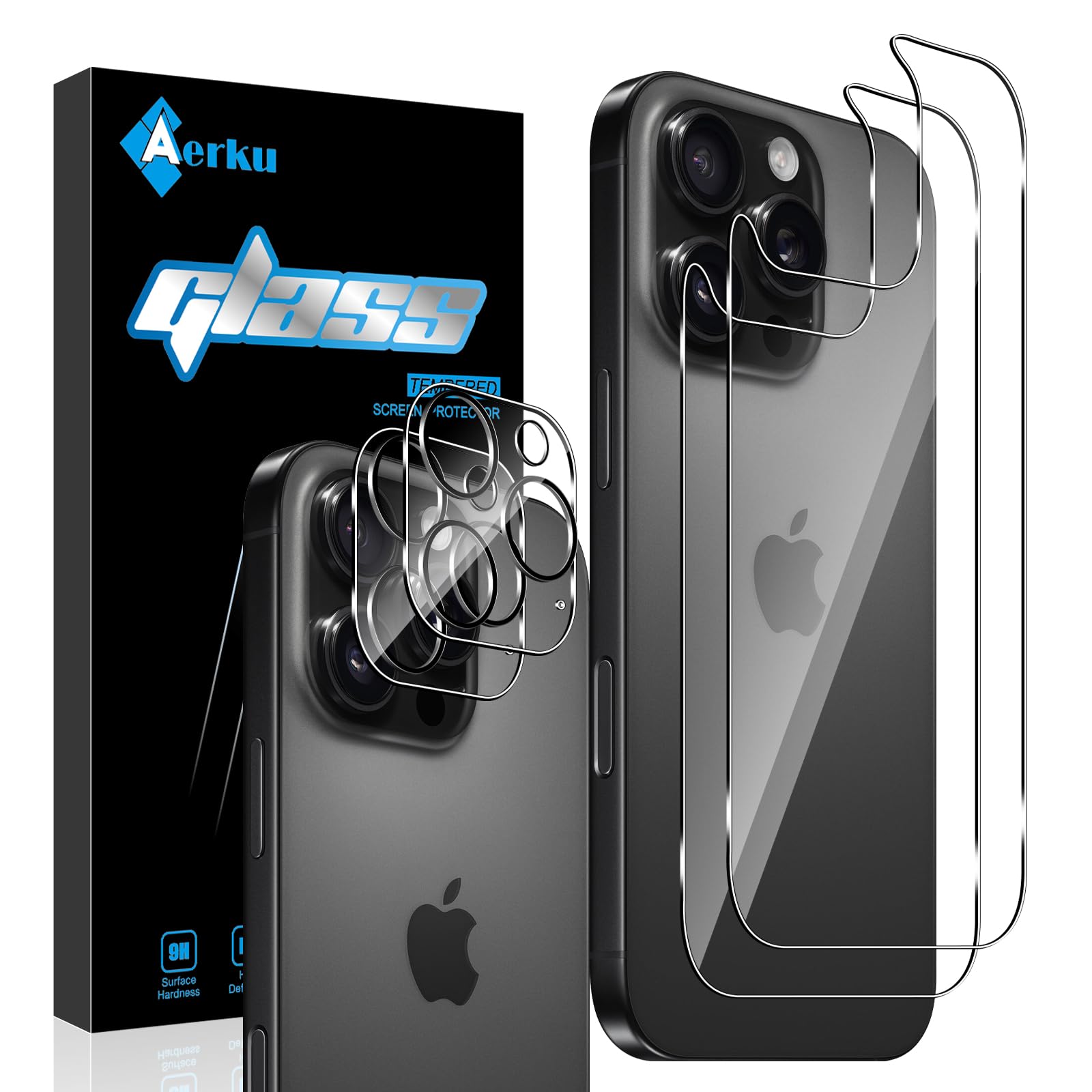 Oelrstfe 2 Pezzi Retro Posteriore Vetro Temperato per iPhone 14